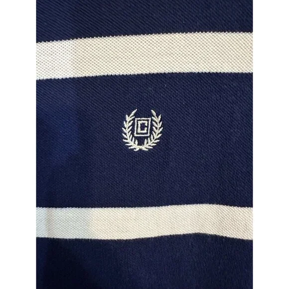 Chaps by Ralph Lauren Men’s Polo Golf 2 Button Shirt Size XL Navy White Stripe - Picture 3 of 10